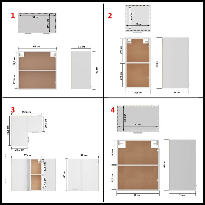 Set Armadi da Cucina 14 pz Bianco in Truciolato 3067666