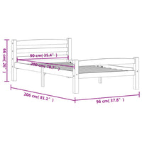 Giroletto Bianco in Legno Massello di Pino 90x200 cm cod mxl 53408