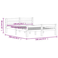 Giroletto senza Materasso Bianco 140x200 cm in Legno di Pino 322071