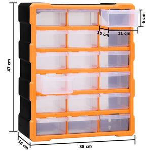 Mobile Contenitore con 18 Cassetti Medi 38x16x47 cm 149597