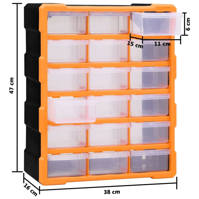 Mobile Contenitore con 18 Cassetti Medi 38x16x47 cm 149597