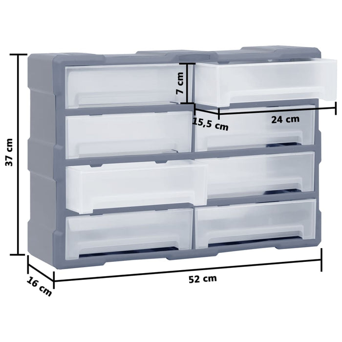 Mobile Contenitore con 8 Cassetti Grandi 52x16x37 cm 149600