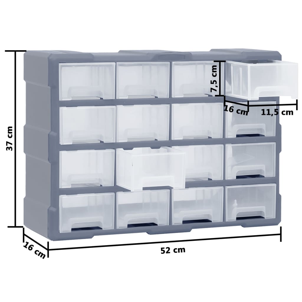 Mobile Contenitore con 16 Cassetti Medi 52x16x37 cm cod mxl 8980