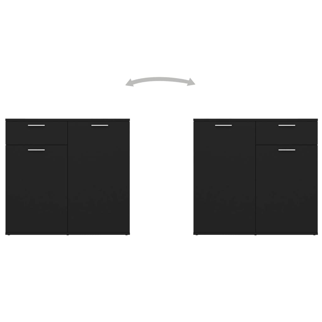 Credenza Nera 80x36x75 cm in Truciolato