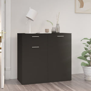 Credenza Nera 80x36x75 cm in Truciolato