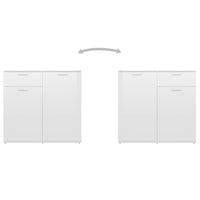 Credenza Bianco Lucido 80x36x75 cm in Truciolato