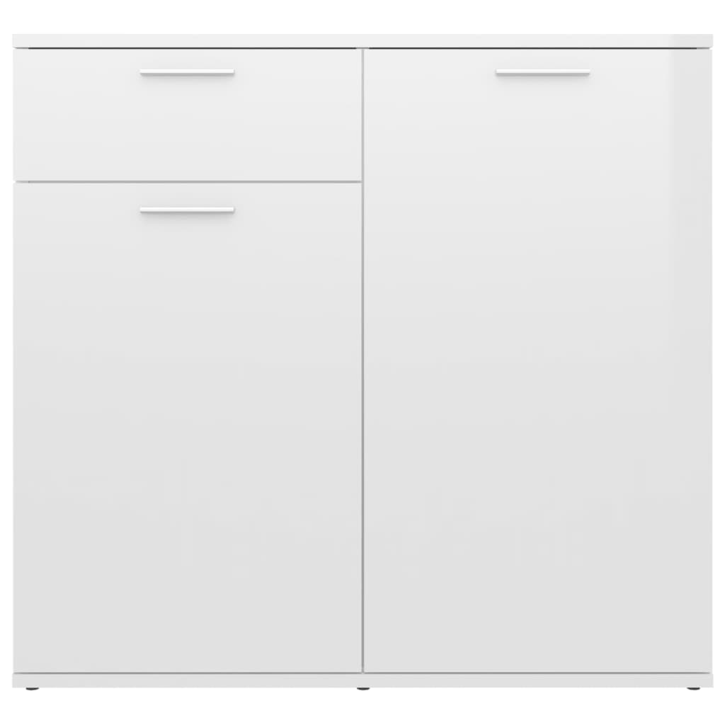 Credenza Bianco Lucido 80x36x75 cm in Truciolato