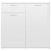 Credenza Bianco Lucido 80x36x75 cm in Truciolato