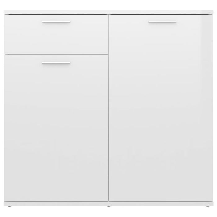 Credenza Bianco Lucido 80x36x75 cm in Truciolato 805776