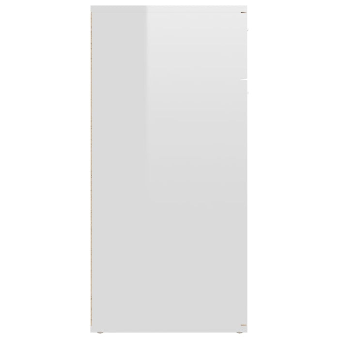 Credenza Bianco Lucido 80x36x75 cm in Truciolato 805776