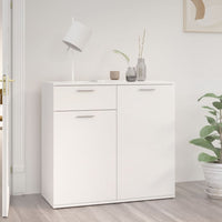 Credenza Bianco Lucido 80x36x75 cm in Truciolato