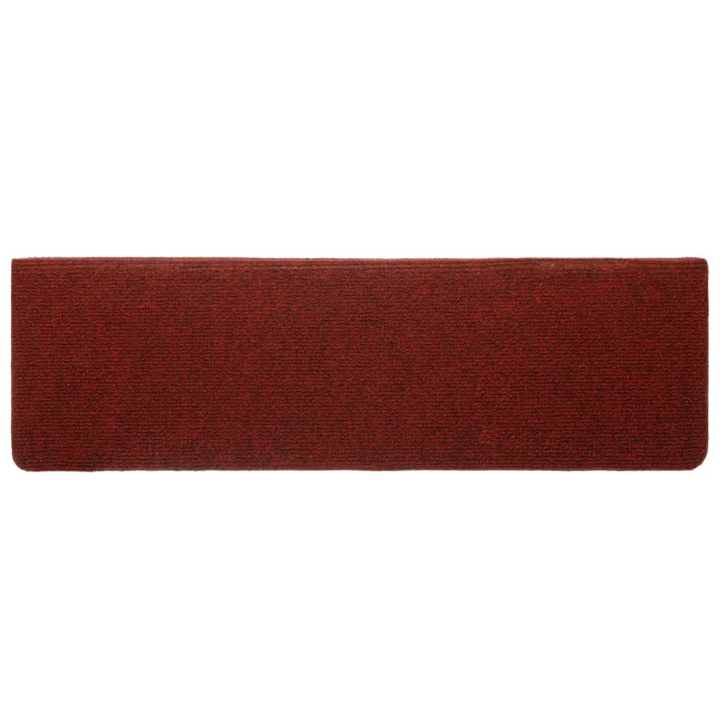 Tappetini per Scale 5 pz Bordeaux 65x21x4 cm Tessuto Agugliato 149730