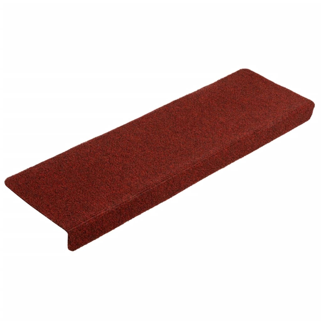 Tappetini per Scale Tessuto Agugliato 10 pz 65x25 cm Bordeaux cod mxl 58006