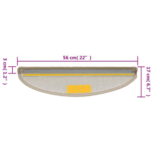 Tappetini per Scale 10 pz 56x17x3 cm Tortora 149747