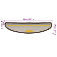 Tappetini per Scale 10 pz 56x17x3 cm Marroni 149789