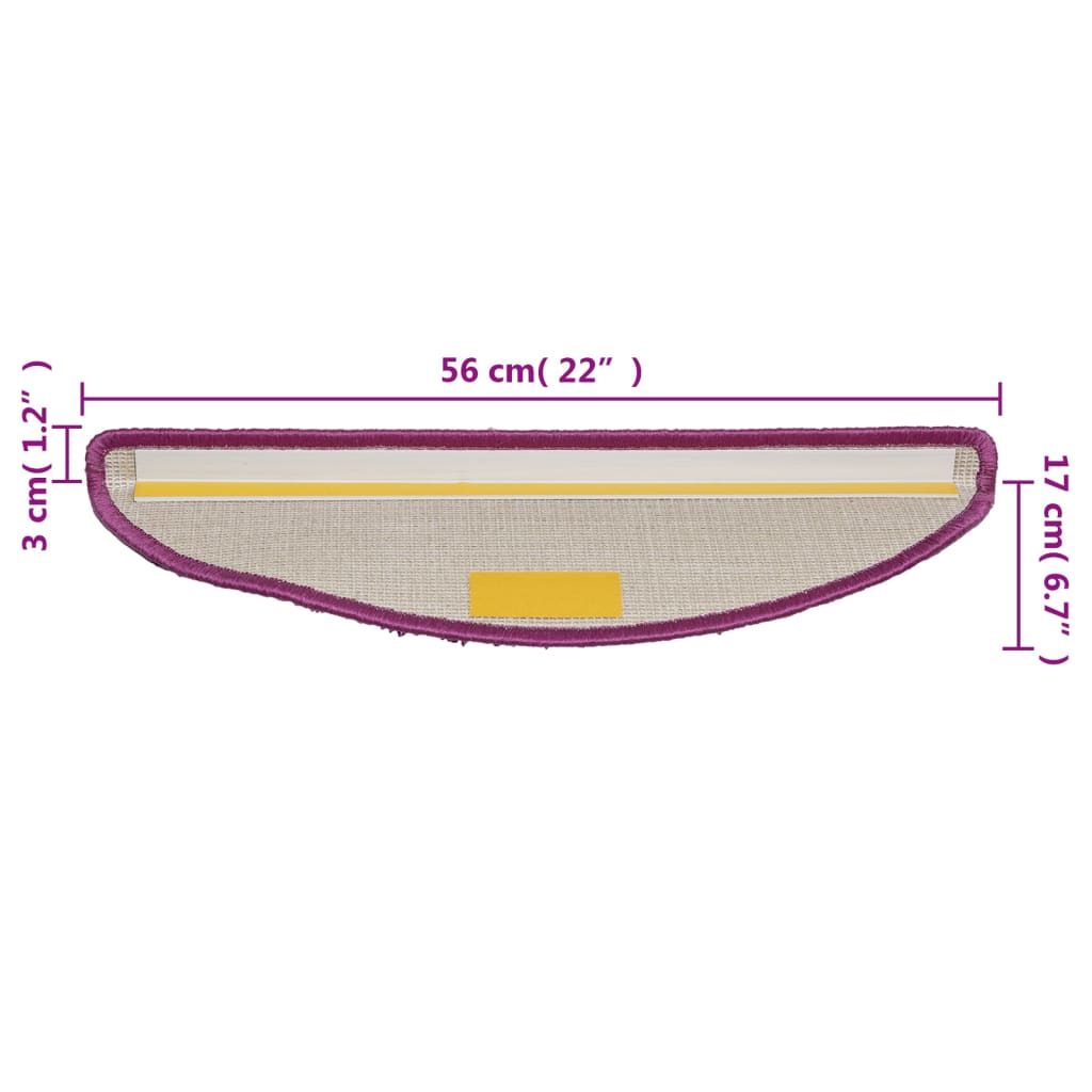 Tappetini per Scale 5 pz 56x17x3 cm Viola 149792