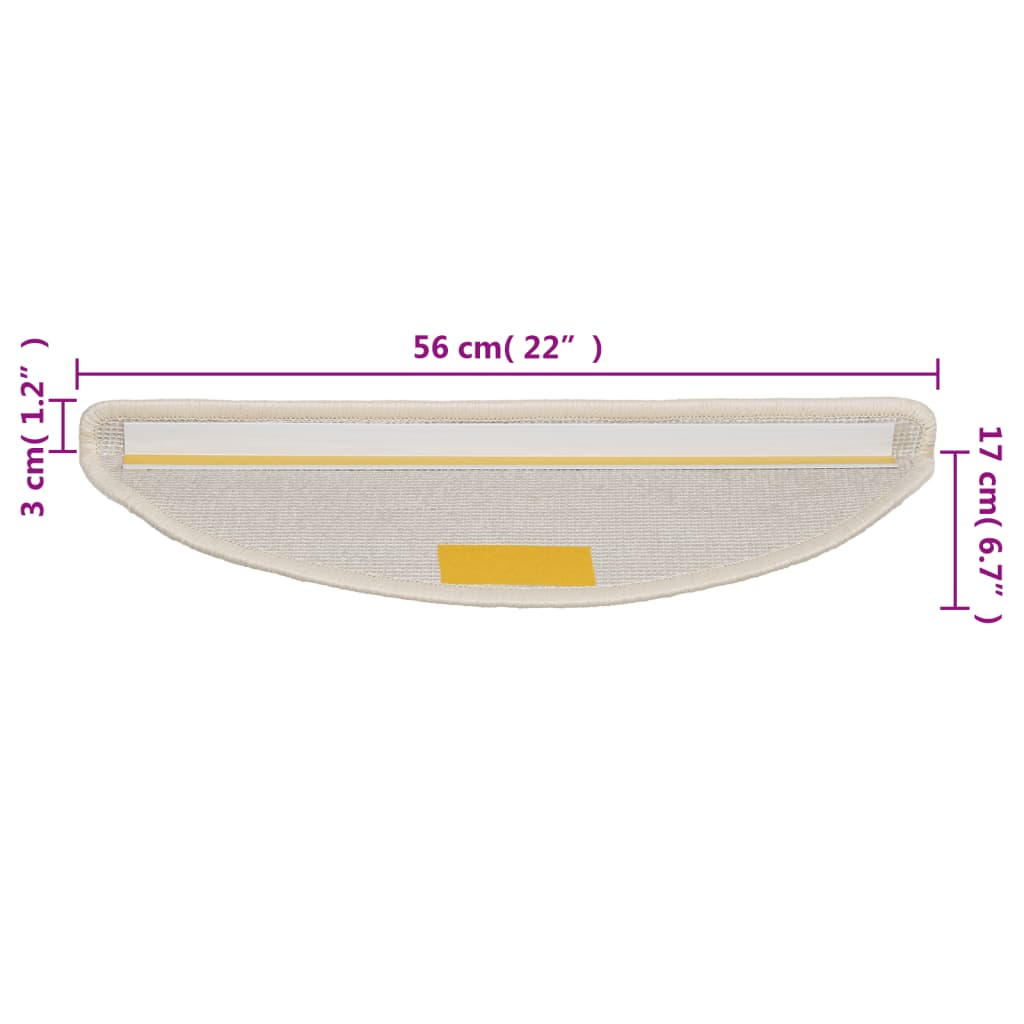 Tappetini per Scale 10 pz 56x17x3 cm Bianchi 149795