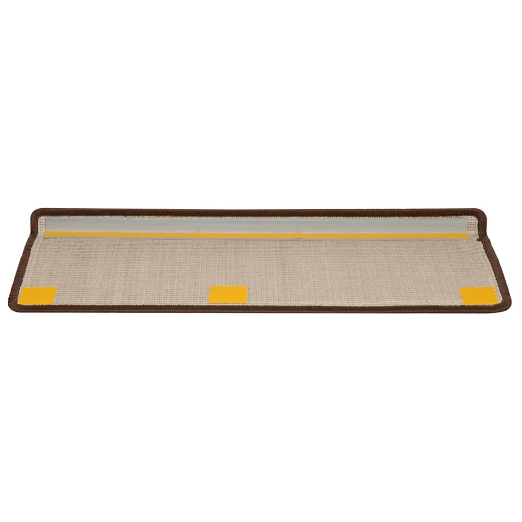 Tappetini per Scale 10 pz 65x21x4 cm Marrone 149821