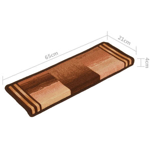 Tappetini per Scale Autoadesivi 5 pz 65x25 cm Marroni cod mxl 61254