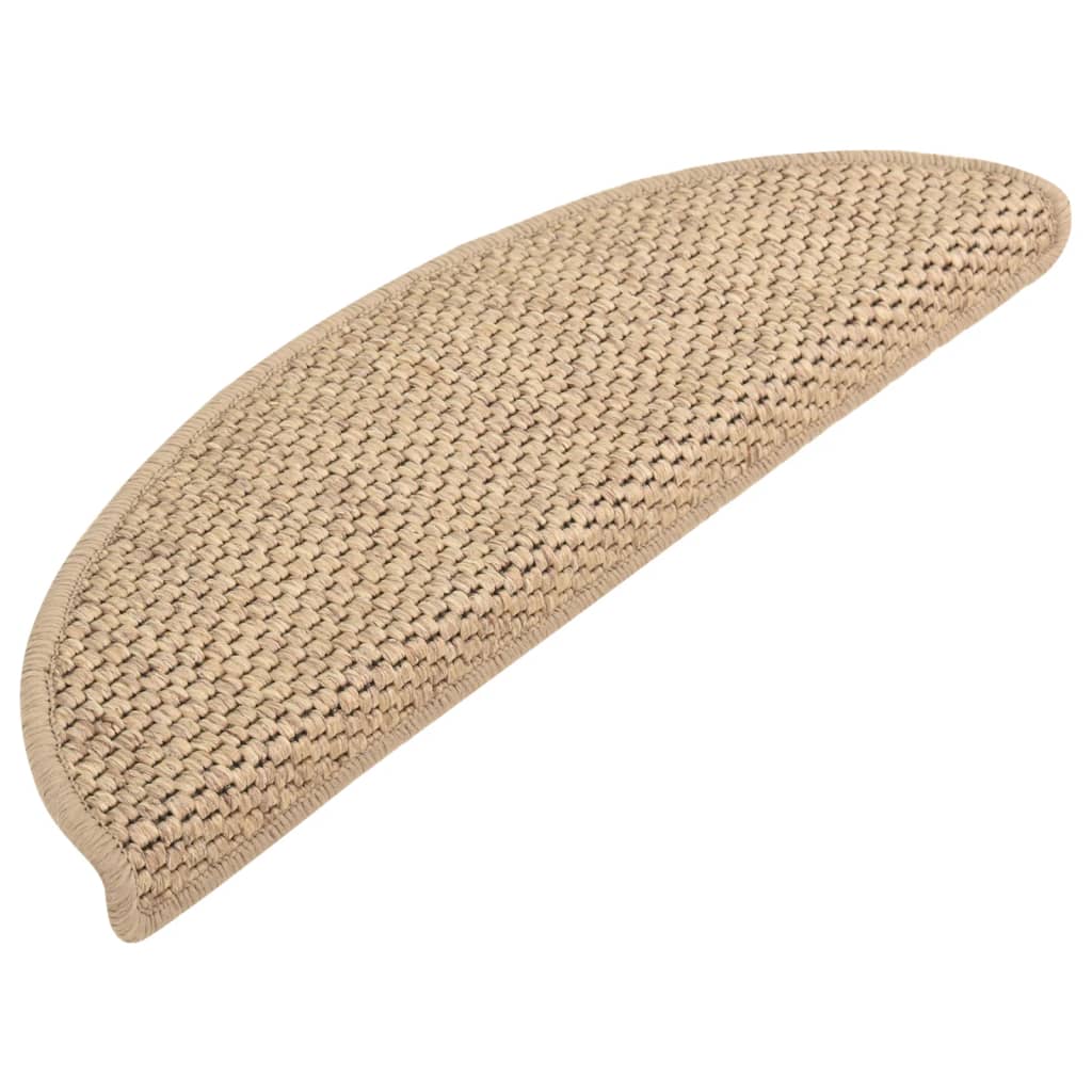 Tappeti Autoadesivi Scale Aspetto Sisal 15 pz 56x17x3 cm Sabbia 326867