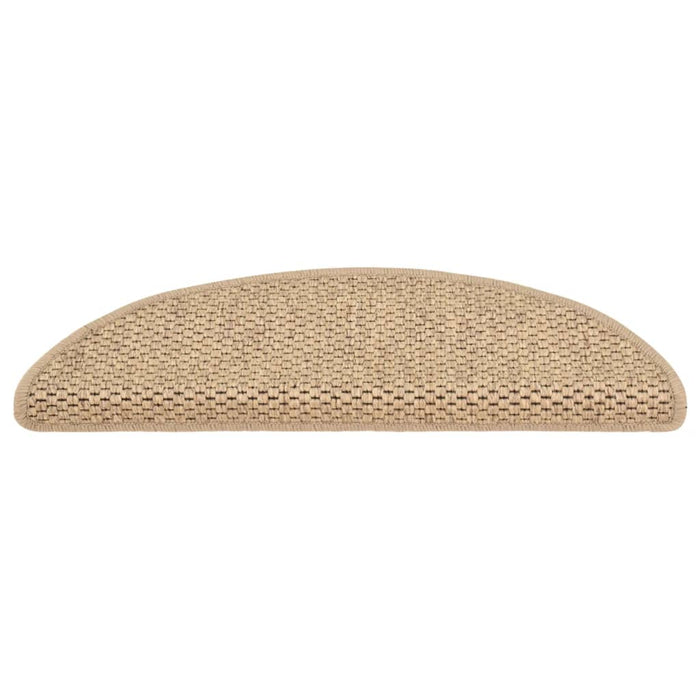 Tappeti Autoadesivi Scale Aspetto Sisal 15 pz 56x17x3 cm Sabbia 326867