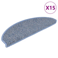 Tappeti Autoadesivi Scale Aspetto Sisal 15 pz 65x21x4 cm Blu 326874