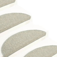 Tappeti Autoadesivi Scale Aspetto Sisal 15 pz 65x21x4 cm Grigi 326875