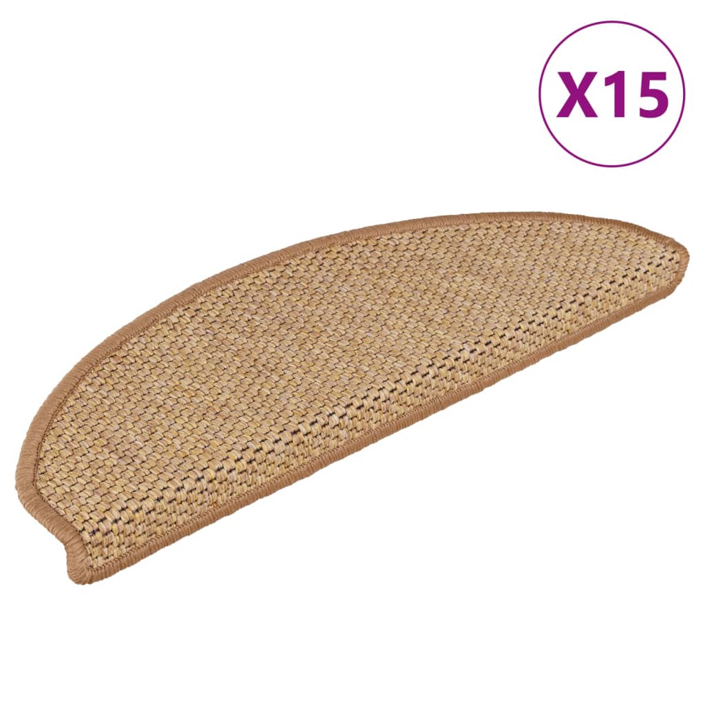 Tappeti Autoadesivi Scale Aspetto Sisal 15pz 65x25 cm Arancione cod mxl 69888