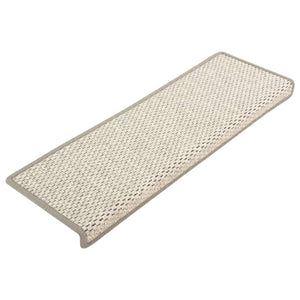 Tappeti Autoadesivi Scale Aspetto Sisal 15 pz 65x21x4 cm Beige 326882