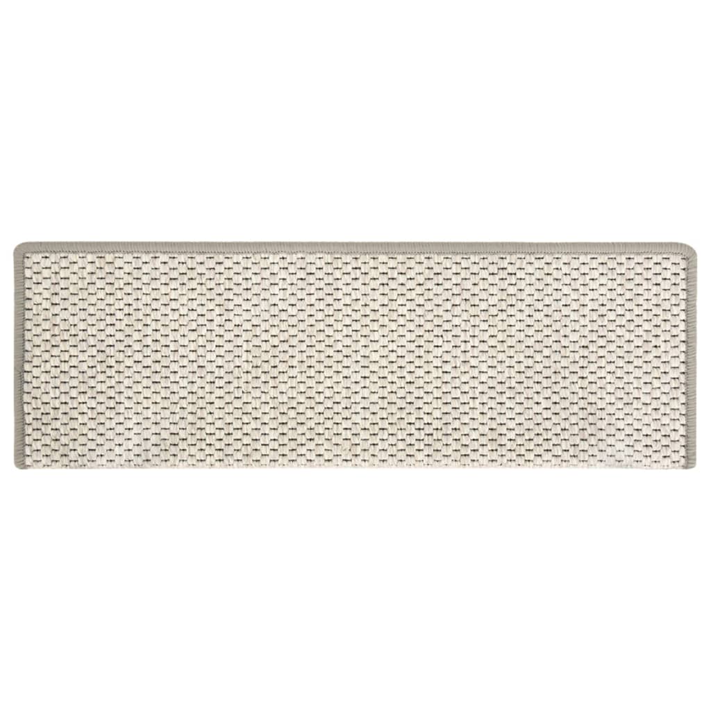 Tappeti Autoadesivi Scale Aspetto Sisal 15 pz 65x21x4 cm Beige 326882