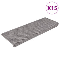 Tappeti Autoadesivi Scale Aspetto Sisal 15 pz 65x21x4cm Argentocod mxl 97376