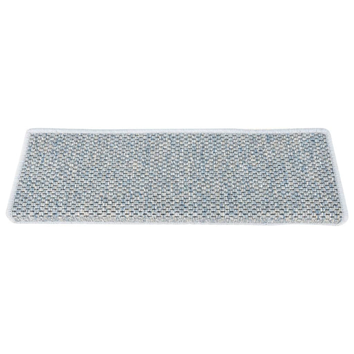 Tappeti Autoadesivi Scale Aspetto Sisal 15 pz 65x21x4 cm Blu 326886