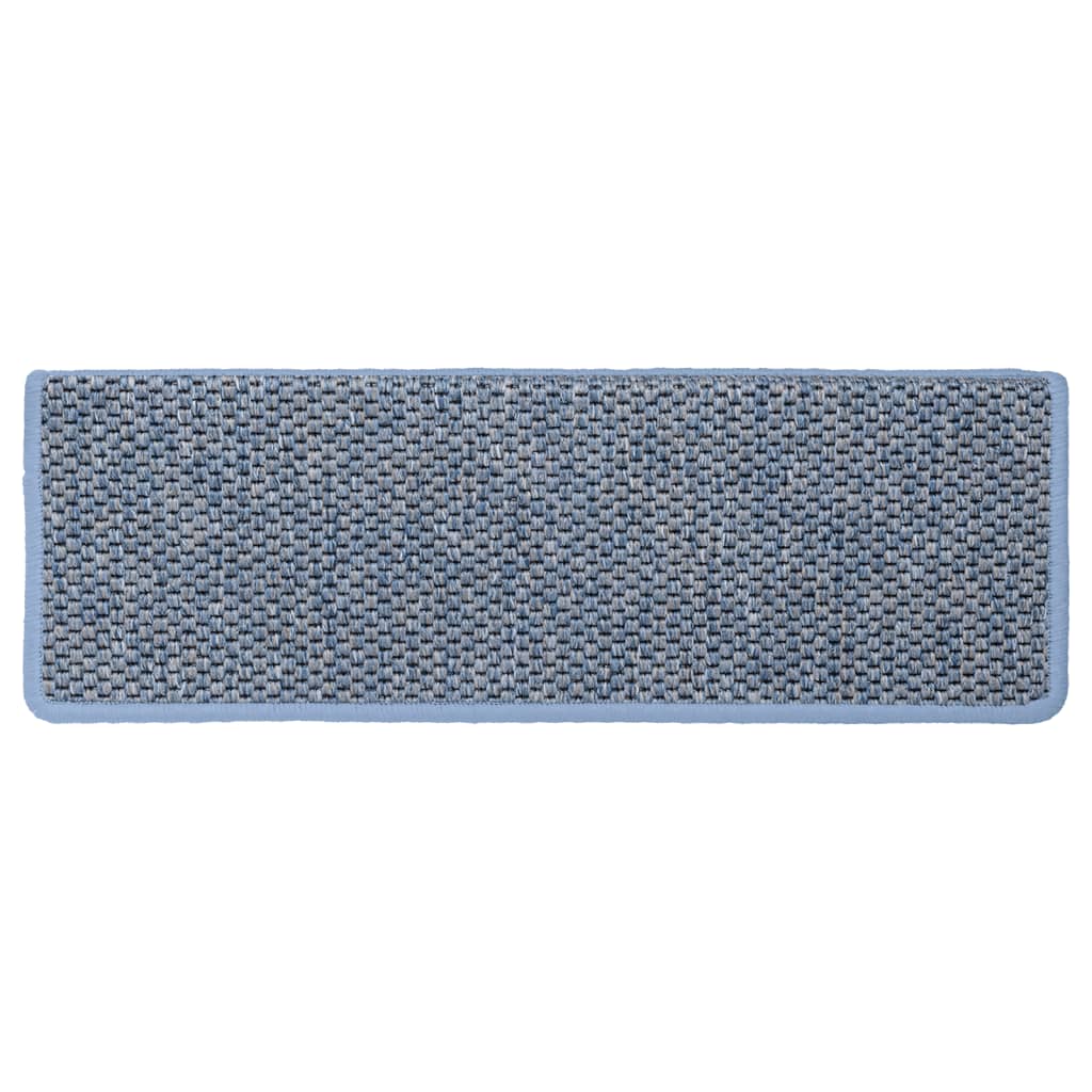 Tappeti Autoadesivi Scale Aspetto Sisal 15 pz 65x21x4 cm Blu 326886