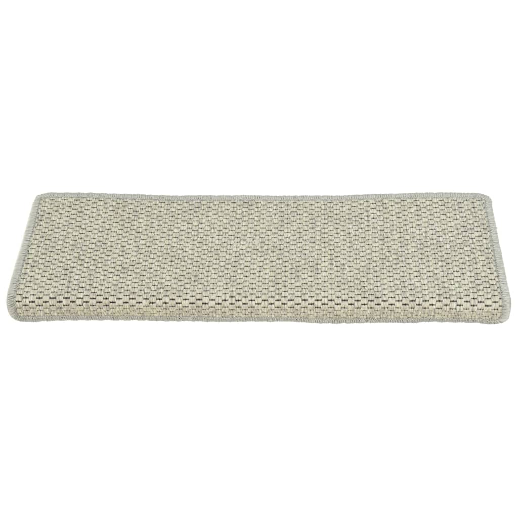 Tappeti Autoadesivi Scale Aspetto Sisal 15 pz 65x21x4 cm Grigi 326887