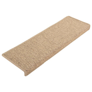 Tappeti Autoadesivi Scale Aspetto Sisal 15 pz 65x21x4 cm Sabbia 326891