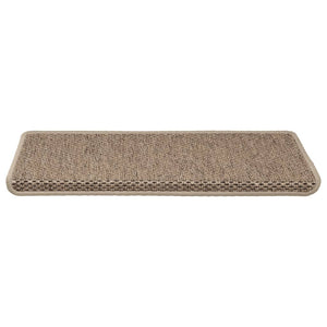 Tappeti Autoadesivi Scale Aspetto Sisal 15 pz 65x21x4 cm Sabbia 326891