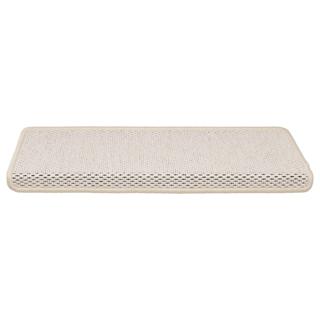 Tappeti Autoadesivi Scale Aspetto Sisal 15 pz 65x21x4 cm Crema 326893