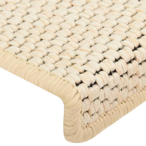 Tappeti Autoadesivi Scale Aspetto Sisal 15 pz 65x21x4 cm Crema 326893