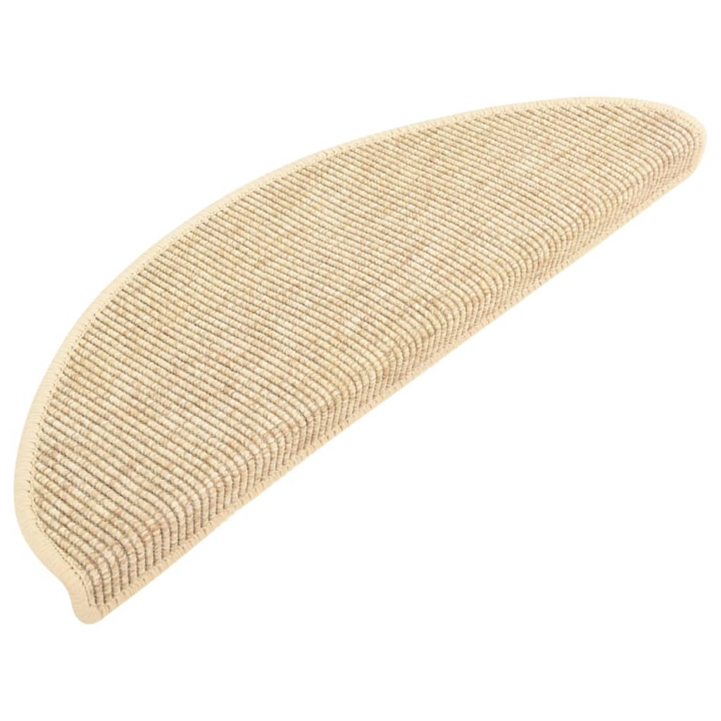 Tappeti Autoadesivi Scale Aspetto Sisal 15 pz 65x21x4 cm Beige 326903