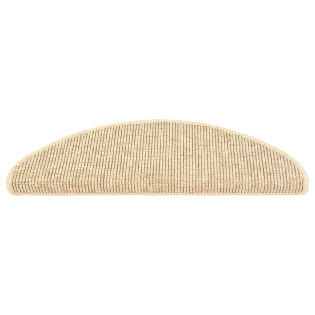 Tappeti Autoadesivi Scale Aspetto Sisal 15 pz 65x21x4 cm Beige 326903