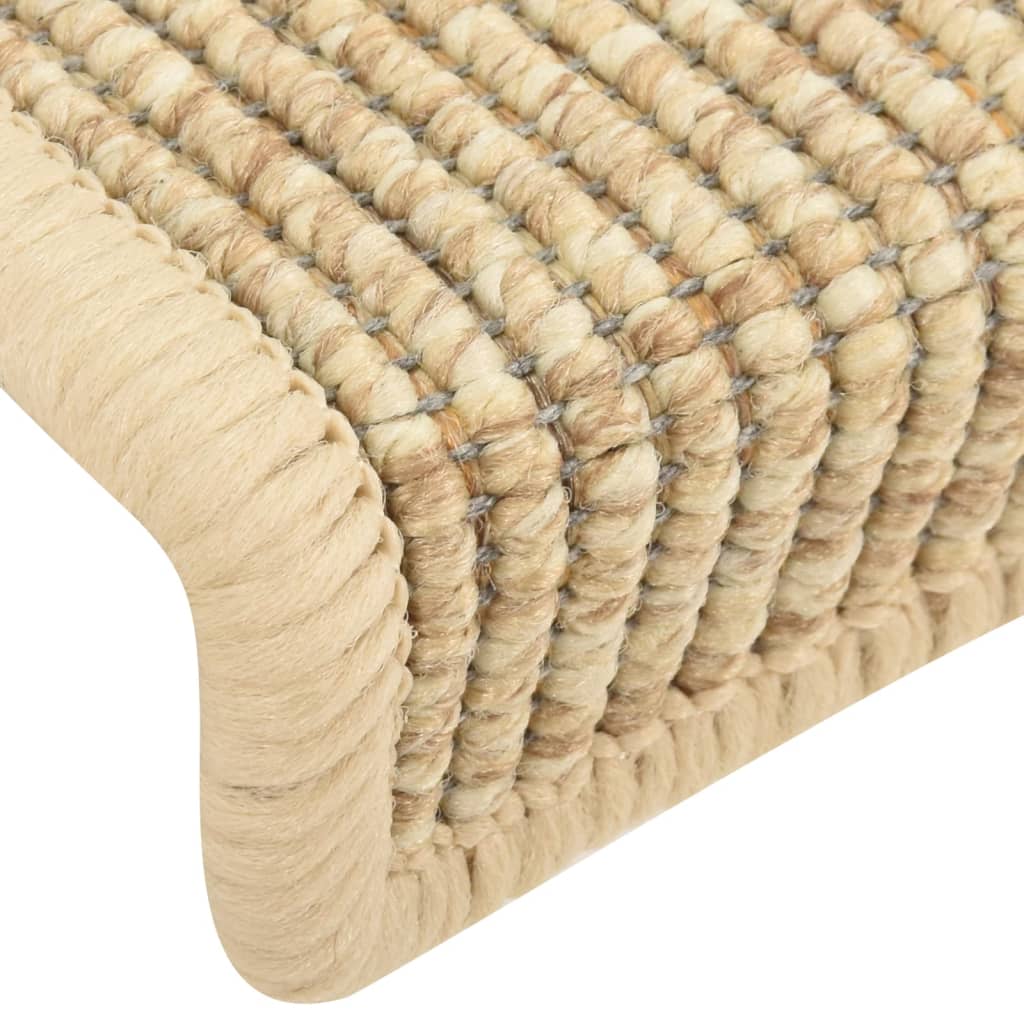 Tappeti Autoadesivi Scale Aspetto Sisal 15 pz 65x21x4 cm Beige 326903