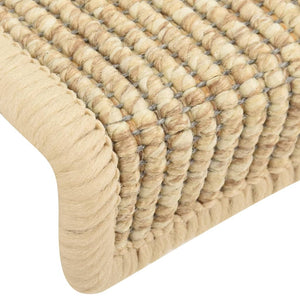 Tappeti Autoadesivi Scale Aspetto Sisal 15 pz 65x21x4 cm Beige 326903