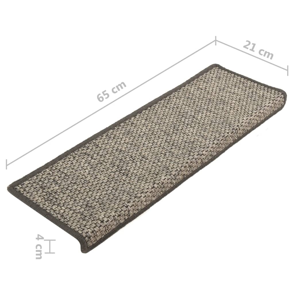 Tappetini Autoadesivi per Scale 15 pz 65x21x4 cm Grigi e Beige 326906