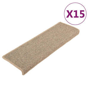 Tappetini Autoadesivi per Scale 15 pz Beige Scuro 65x25 cm cod mxl 76352