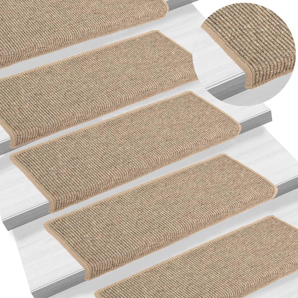 Tappetini Autoadesivi per Scale 15 pz Beige Scuro 65x25 cm cod mxl 76352