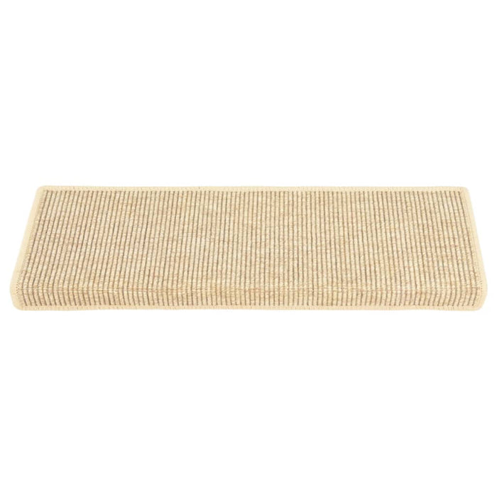 Tappeti Adesivi Scale Aspetto Sisal 15pz 65x21x4cm Beige Chiaro 326909