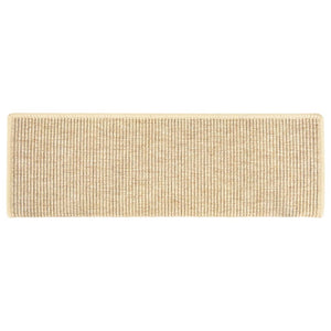 Tappeti Adesivi Scale Aspetto Sisal 15pz 65x21x4cm Beige Chiaro 326909