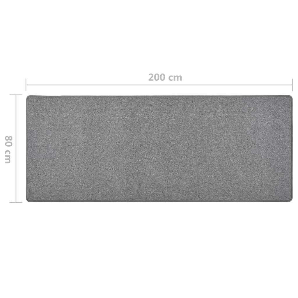 Tappeto Corsia Grigio Scuro 80x200 cm 326974