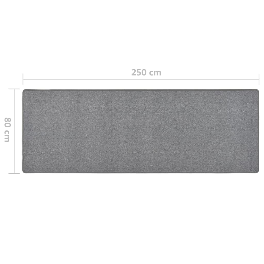 Tappeto Corsia Grigio Scuro 80x250 cm 326975