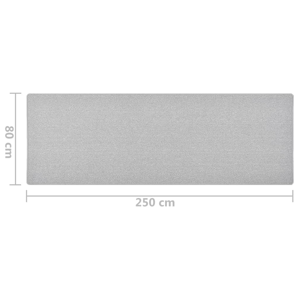 Tappeto Corsia Grigio Chiaro 80x250 cm 326995